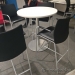 White Round Office Meeting Bistro Table w/ Grey Center Post Base